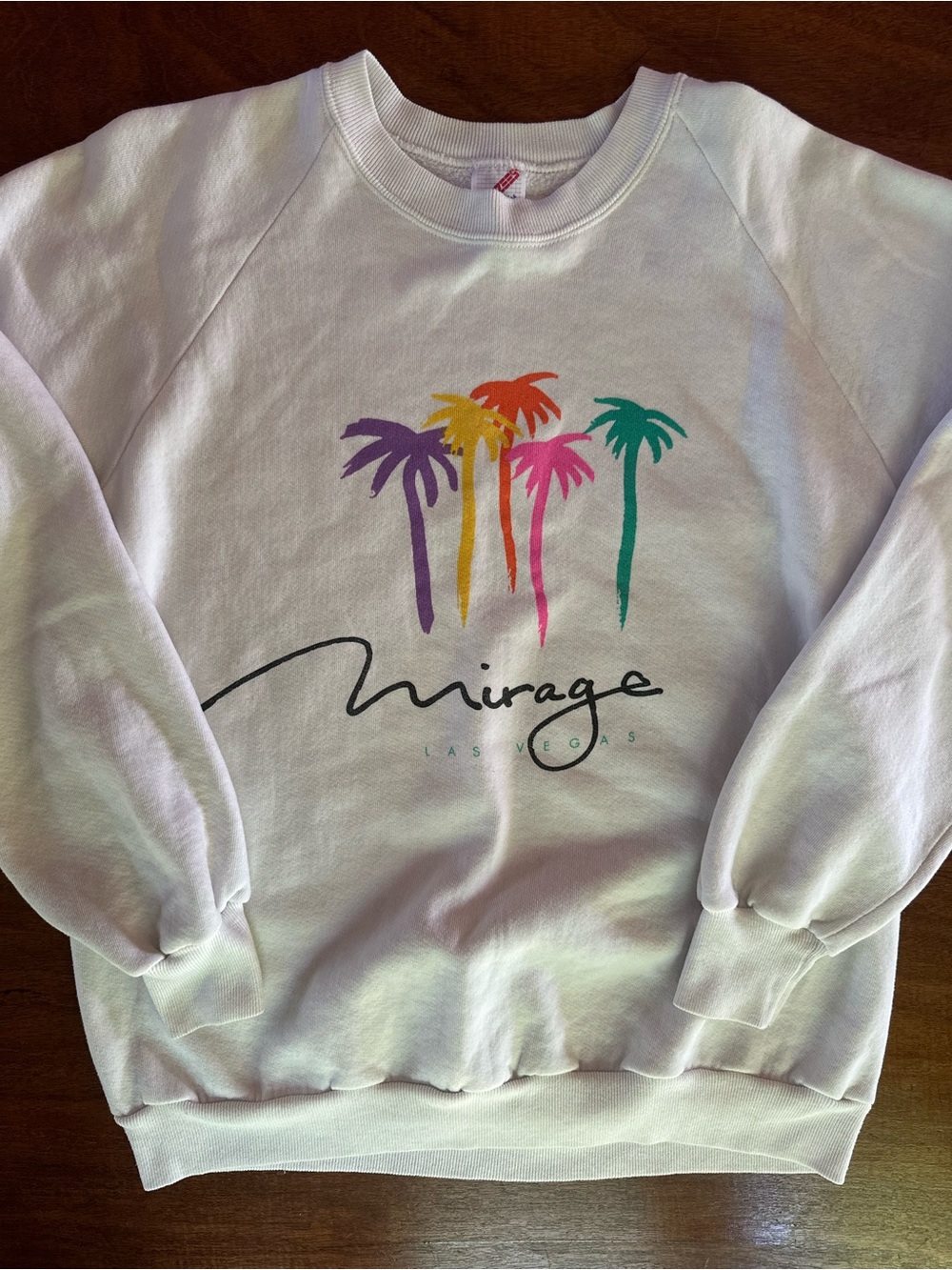 Vintage Mirage Las Vegas Sweatshirt Neon Palm Trees USA Made 80s 90s Crewneck